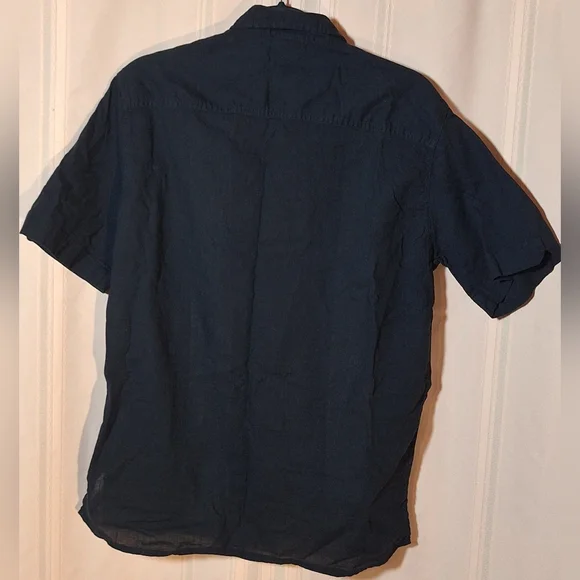 MR. BUHO 100% Linen Stylish Black Embroidered Men's Button-down Shirt - Picture 2 of 4